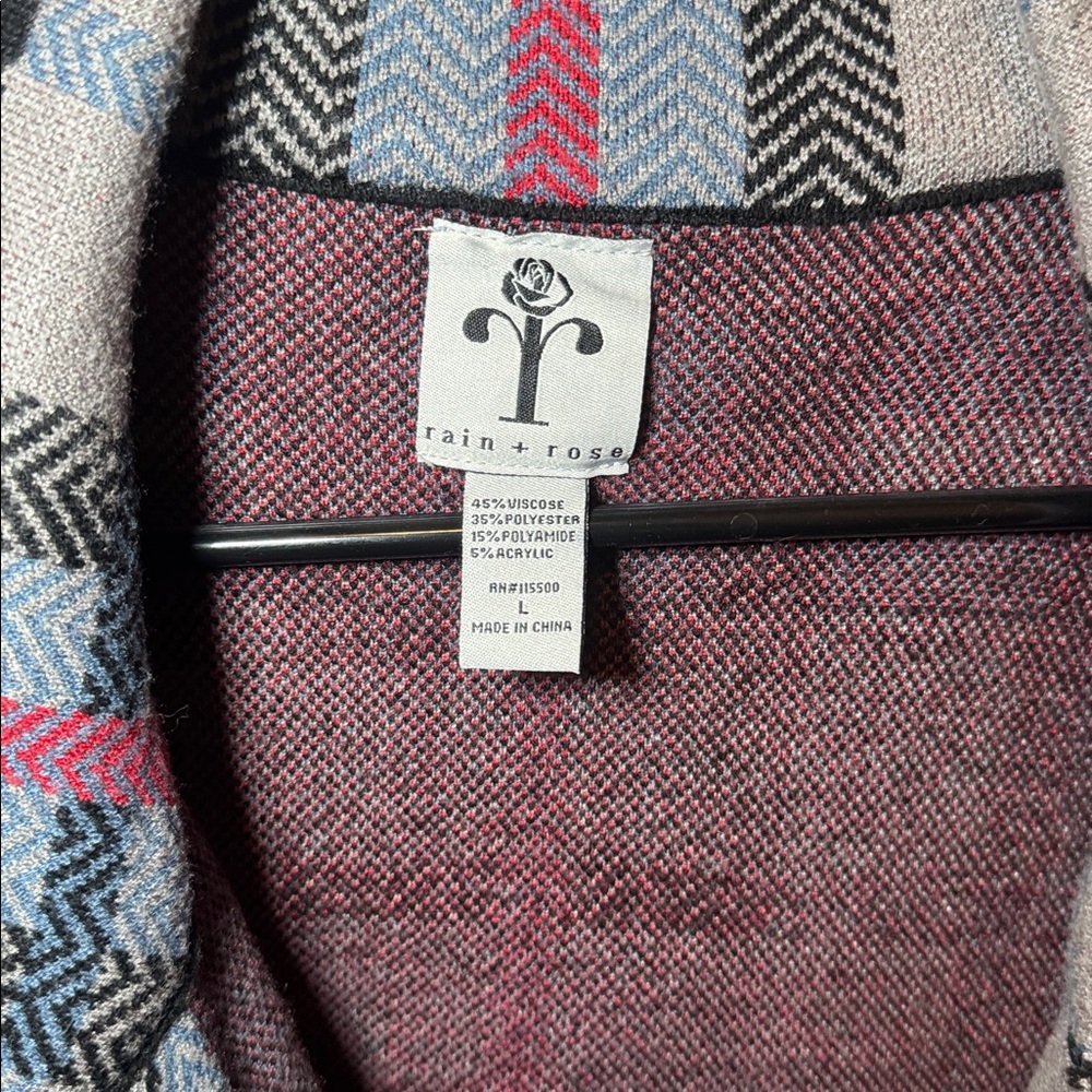 Rain + Rose Plaid Long Cardigan - Picture 3 of 4